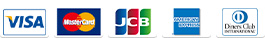 Visa、MasterCard、JCB、American Express、Diners